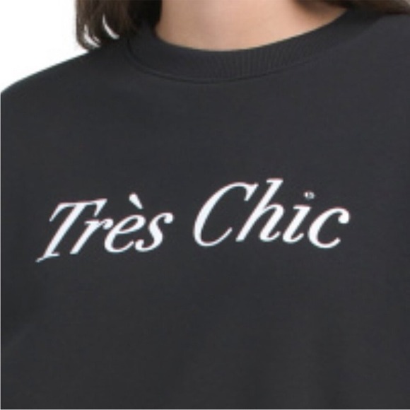 Cinq a Sept Black White TRES CHIC Sweater Crewneck Sweatshirt‎ NWT Small - Picture 2 of 16